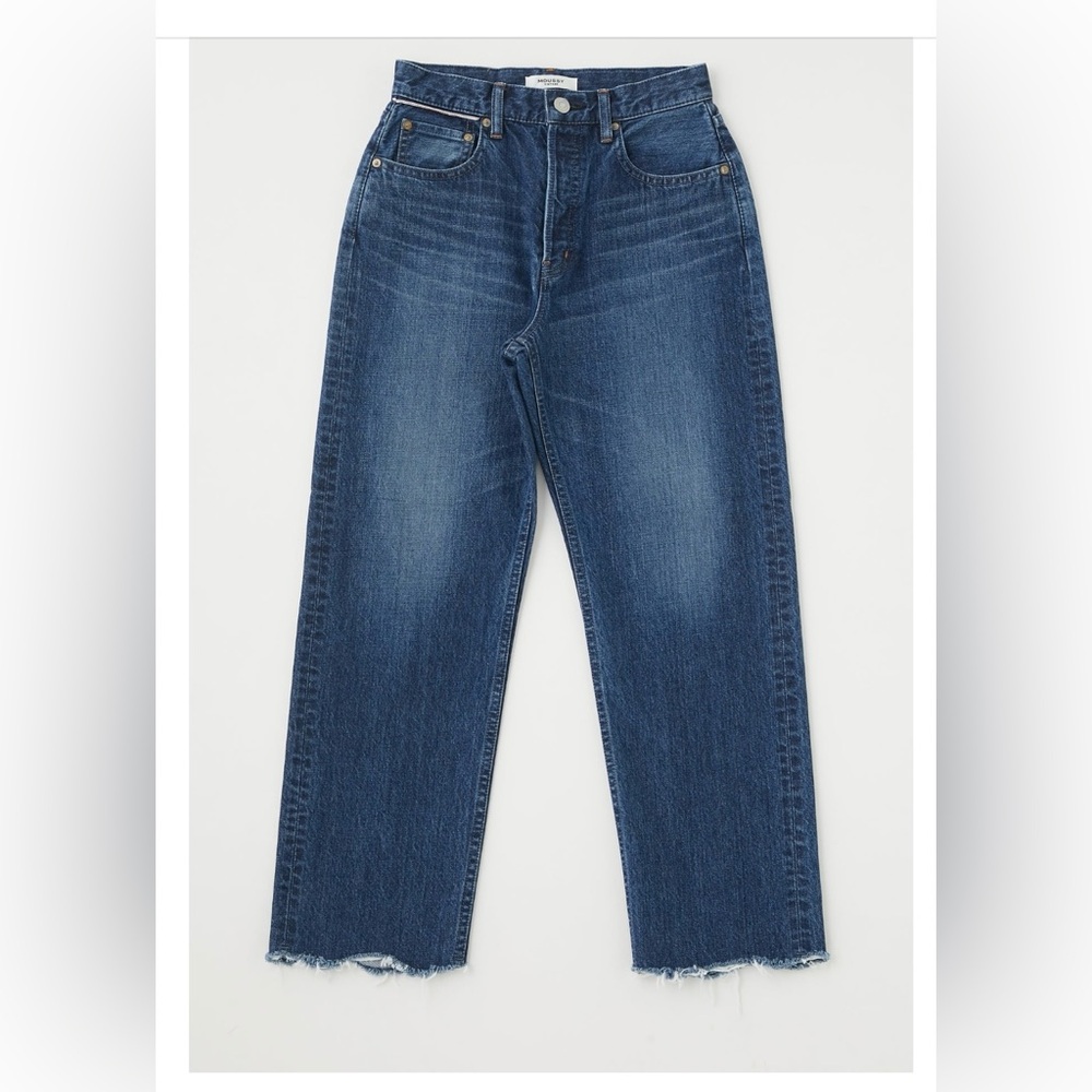Moussy Dark Blue High-Rise Straight Jeans